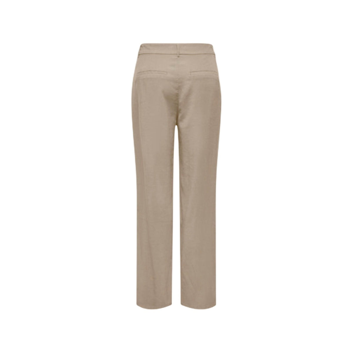 Image 4 : Zoom sur la poche latérale et le tissu texturé du pantalon femme Only coupe droite coloris beige — Delvale