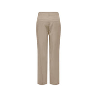 Image 4 : Zoom sur la poche latérale et le tissu texturé du pantalon femme Only coupe droite coloris beige — Delvale