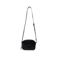 Image 3 : Sac Armani Exchange femme noir vue de profil avec bandoulière longue réglable et breloque AX argentée — Delvale