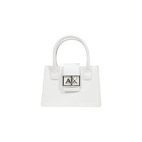 Image 5 : Détail de la matière synthétique lisse et des coutures contrastées du mini sac à main Armani Exchange femme — Delvale