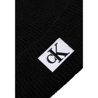Image 2 : Détail du bonnet noir Calvin Klein Jeans pour homme, matière acrylique douce — Delvale