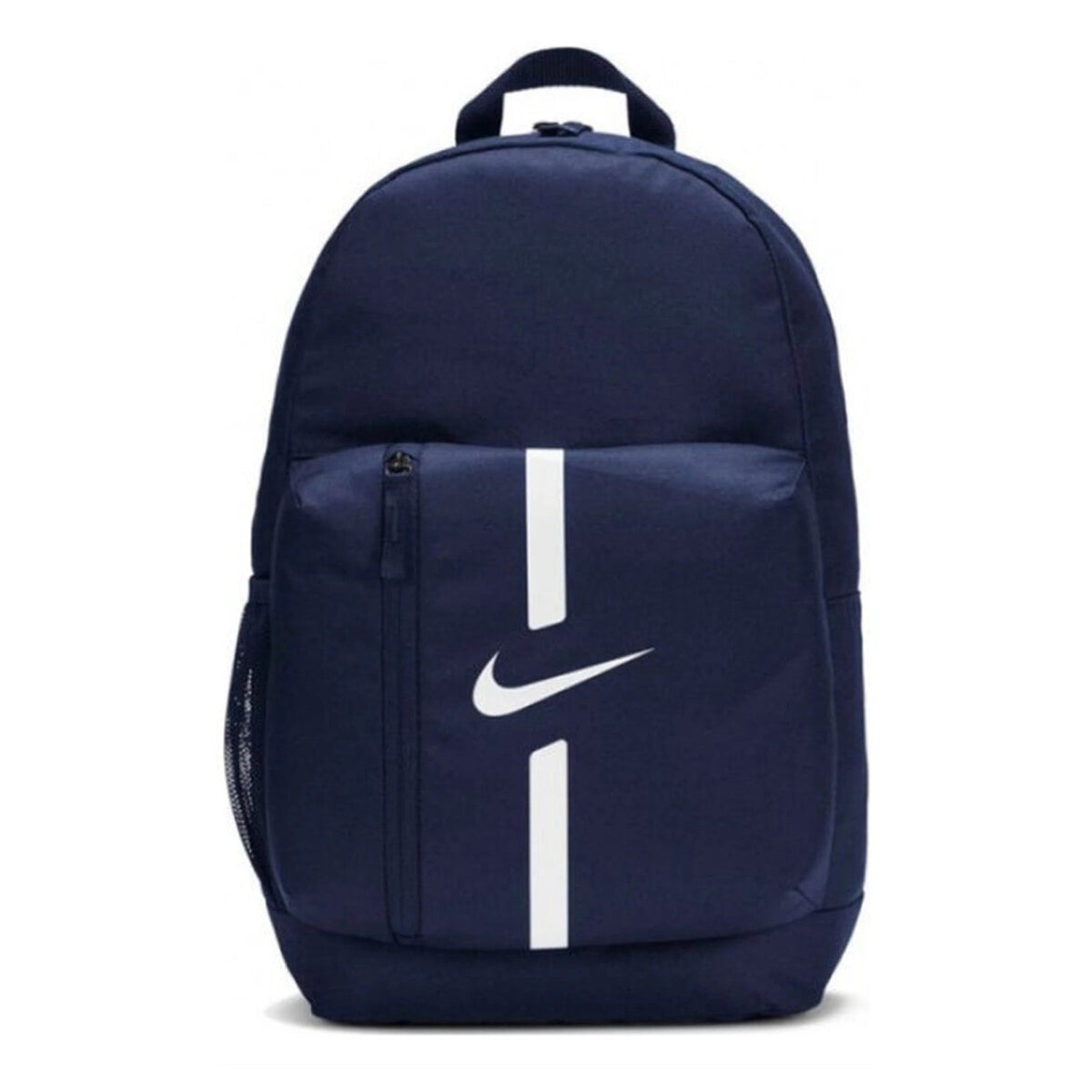Image 1 : Nike sac à dos Academy Team bleu marine bande verticale blanche Swoosh — vue de face — Delvale