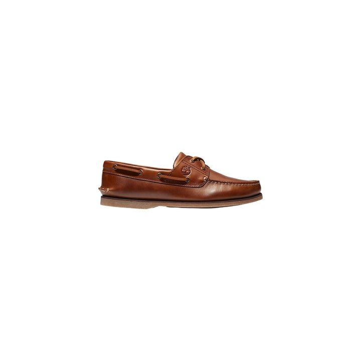 Vue latérale de la chaussure bateau Timberland homme Classic 2-Eye marron