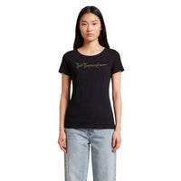 Image 1 : T-shirt Ea7 femme noir imprimé manches courtes coupe ajustée — delvale