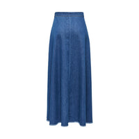 Image 2 : Jupe femme bleue Only en coton, détail matière et coupe — delvale