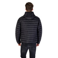 Armani Exchange doudoune homme noir vue de dos capuche col montant — Delvale