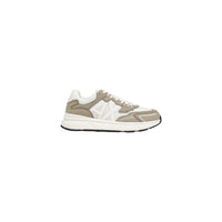 Image 1 : Baskets Armani Exchange homme beige et blanc en tissu technique, vue de profil — Delvale