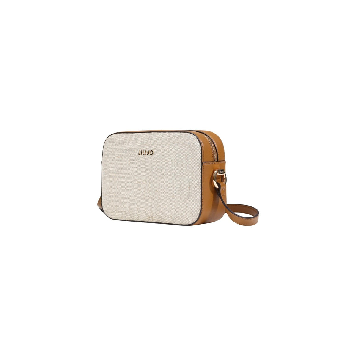 Image 3 : Détail du sac bandoulière Liu Jo femme beige crème avec bandoulière ajustable camel et quincaillerie dorée — Delvale