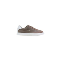 Image 1 : Baskets Calvin Klein homme beige avec lacets, design minimal et tige coton organique — Delvale
