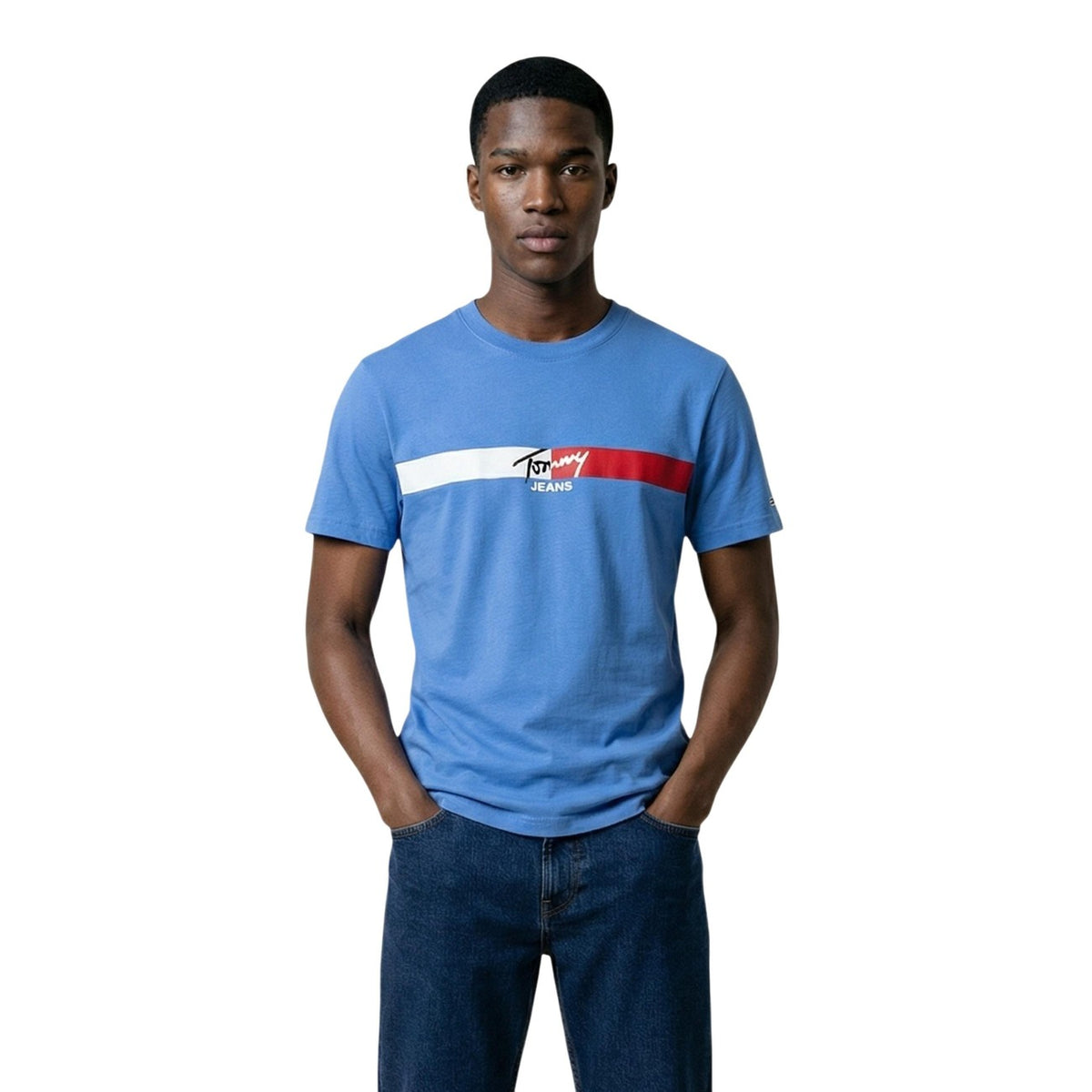 Image 7 : T-shirt Tommy Hilfiger Jeans noir homme vue profil coupe ajustée — Delvale