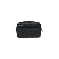 Image 1 : Pochette Armani Exchange femme noire monochrome avec poches zippées, design compact urbain — Delvale