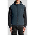 Lyle & Scott Sweat Zippé Capuche Homme Bleu Bimatière Manches Contrastantes