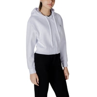 Image 3 : Sweat zippé à capuche crop Armani Exchange blanc, coupe courte moderne — Delvale
