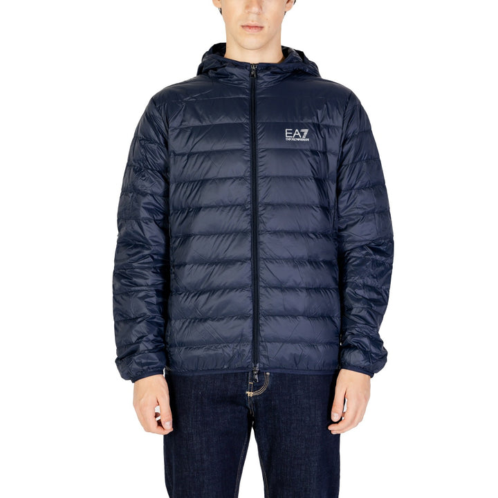 Image 1 : Veste EA7 homme bleue en polyamide avec fermeture éclair et col classique — Delvale