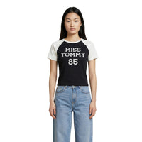 Image 1 : T-shirt Tommy Hilfiger Jeans femme noir à manches courtes et col rond — delvale