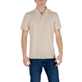 Ea7 Polo Homme Beige Manches Courtes