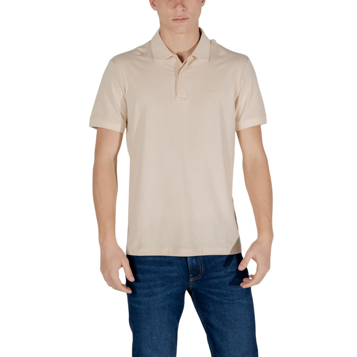 Image 1 : Polo Ea7 homme beige à manches courtes avec col polo classique — Delvale