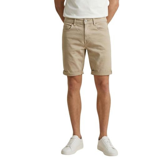 Image 1 : Bermuda homme Replay beige en coton stretch avec fermeture zip — Delvale