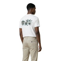 Image 2 : Vue de face du t-shirt Antony Morato blanc manches courtes, impression palmiers poitrine, coupe droite masculine — 9yvwh4-xt