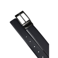 Image 5 : Ceinture Armani Exchange homme bleu marine posée à plat, vue d'ensemble de la longueur et de la finition — Delvale