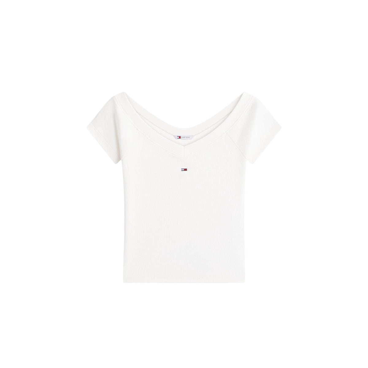 Image 2 : Détail encolure bateau du top beige Tommy Hilfiger Jeans pour femme — Delvale