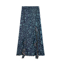 Image 3 : Jupe Desigual femme bleue portée, coupe fluide en lyocell naturel — delvale