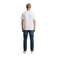 Image 5 : Détail col rond et coupe du t-shirt Calvin Klein Jeans homme blanc — delvale