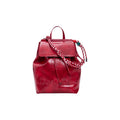Desigual Sac à Dos Femme Rouge Verni Logo Gaufré Anses Corde
