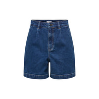 Image 1 : Short femme bleu Jacqueline De Yong coupe droite avec fermeture zip — Delvale