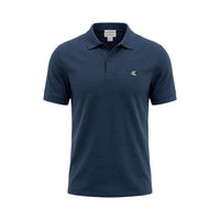 Image 2 : Polo Calvin Klein Jeans homme bleu, détail du col polo et fermeture boutons — Delvale