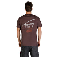 Image 2 : T-shirt Tommy Hilfiger Jeans marron manches courtes, détail encolure ronde — Delvale