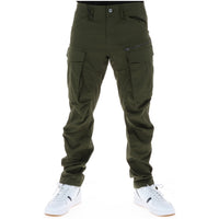 Image 1 : Pantalon cargo G-Star homme coupe slim couleur vert kaki, vue de face portée avec des sneakers blanches — Delvale