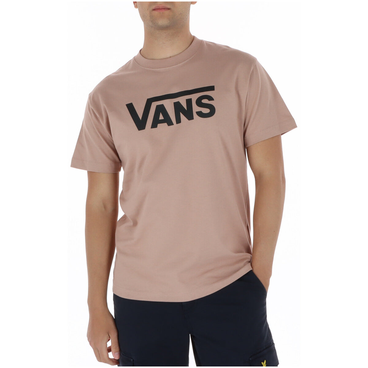 Image 1 : T-shirt homme Vans marron à imprimé graphique, col rond et manches courtes, vue face — delvale
