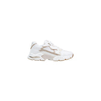 Image 1 : Baskets Guess Carrli femme blanc et doré, vue de profil sur la sneaker chunky au design californien — delvale