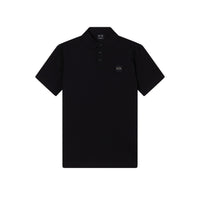 Polo Armani Exchange homme noir micro-logo brodé à plat — col boutons coton Ref. XM002232