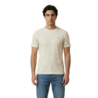 Image 1 : T-shirt Calvin Klein Jeans homme beige col rond manches courtes — Delvale