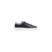 Image 1 : Baskets Armani Exchange homme noires avec semelle blanche et logo contrasté, vue de profil — Delvale