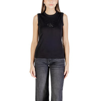 Image 1 : Débardeur Calvin Klein Jeans femme noir avec impression logo iconique, coupe moderne et col rond — delvale