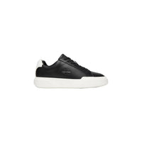 Image 1 : Baskets Calvin Klein Jeans homme noires en cuir avec semelle blanche contrastée — Delvale