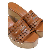 Image 2 : Sandales Guess femme marron à plateforme design moderne vue profil — delvale
