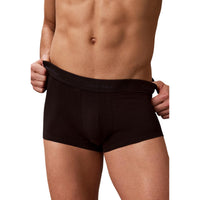 Image 4 : Boxer homme Calvin Klein Underwear noir, coupe basse et tissu coton stretch, vue rapprochée — Delvale