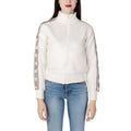 Guess Active sweat zippé femme blanc bandes monogramme col montant