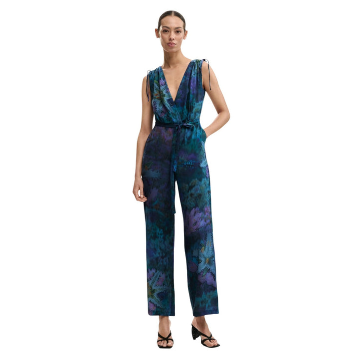 Image 1 : Survêtement Desigual femme bleu sans manches avec col V élégant — Delvale