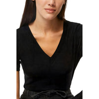 Image 3 : Coupe moderne t-shirt noir Morgan De Toi col V femme — delvale