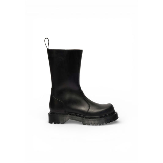 Dr. Martens Rejena Mid Boot noire femme vue de profil, botte mi-haute zippée en cuir