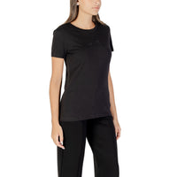 Image 3 : T-shirt noir Armani Exchange femme encolure ronde et finitions premium — delvale