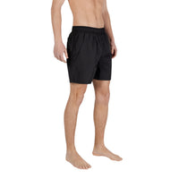 Short de bain Armani Exchange homme noir – vue de profil, coupe mi-cuisse