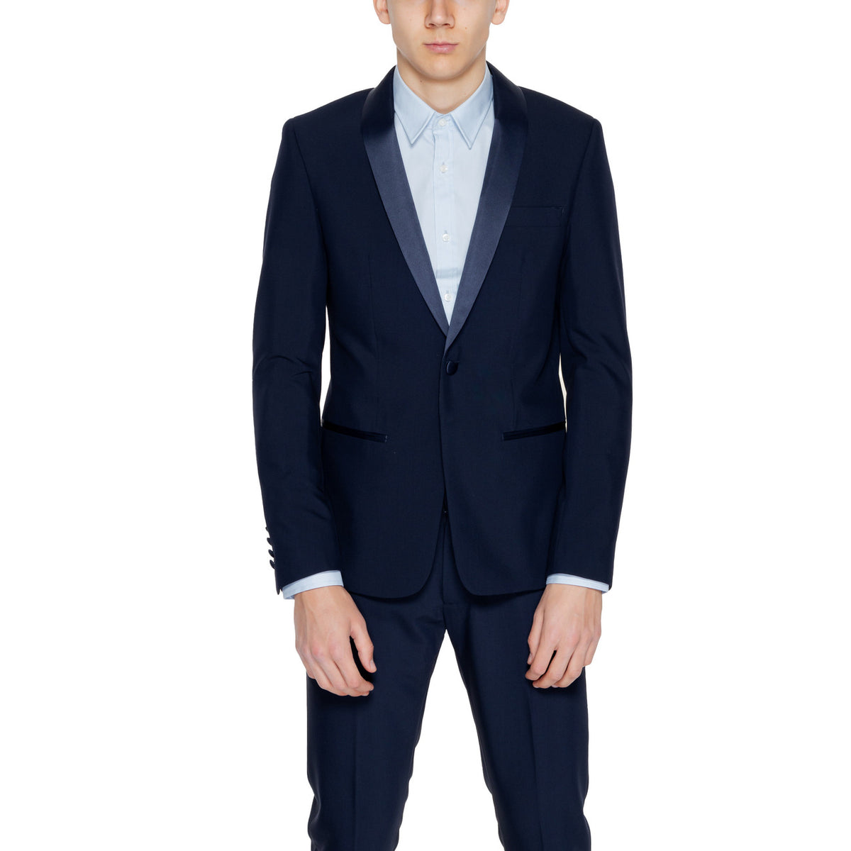Image 6 : Look complet smoking Antony Morato homme noir, revers satin et pantalon coordonné, style soirée — Delvale