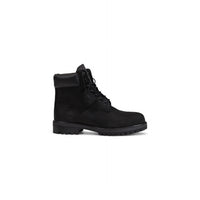 Image 1 : Botte Timberland homme nubuck noir, vue de profil droit, semelle caoutchouc crantée et lacets noirs — Delvale