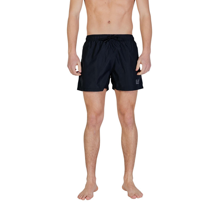 Image 1 : Maillot de bain EA7 homme noir avec lacets et poches frontales — Delvale